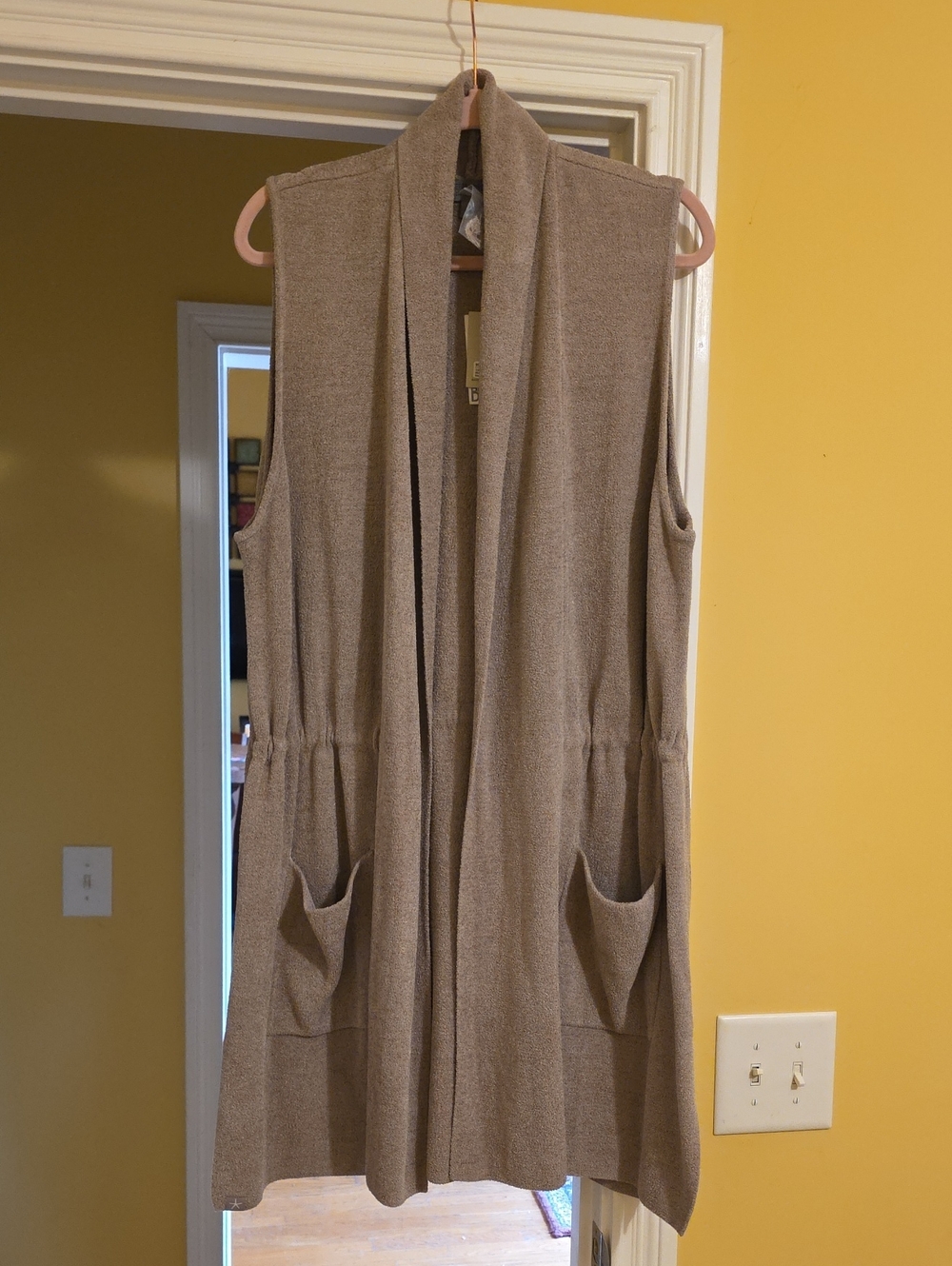 Barefoot Dreams CozyChic Ultra Lite Shawl Vest in Beach Rock (Beige)